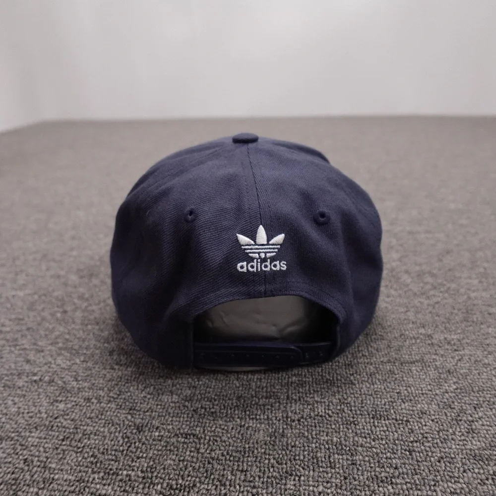 Adidas Hat Cap Snap Back Mens One Size Blue Twill Baseball Trefoil Logo